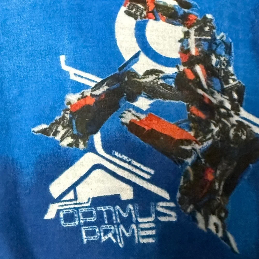 Vintage Transformers Blue Graphic Twin size Top Flat Sheet 2006